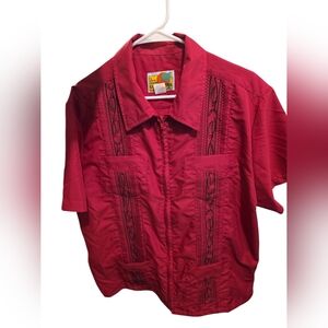 Mens Haband Guayabera Size Large